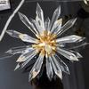 Creative Crystal Sea Urchin Sculpture Abstract Artwork Metal Ornaments Desk Decoration Crystal Flower Ball Statue Modern Decor