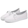  Casual Comfortable Women's Flat White Lace-up Shoes Summer Vulcanized Sneakers Ladies Light Soft Shallow Mouth Loafers