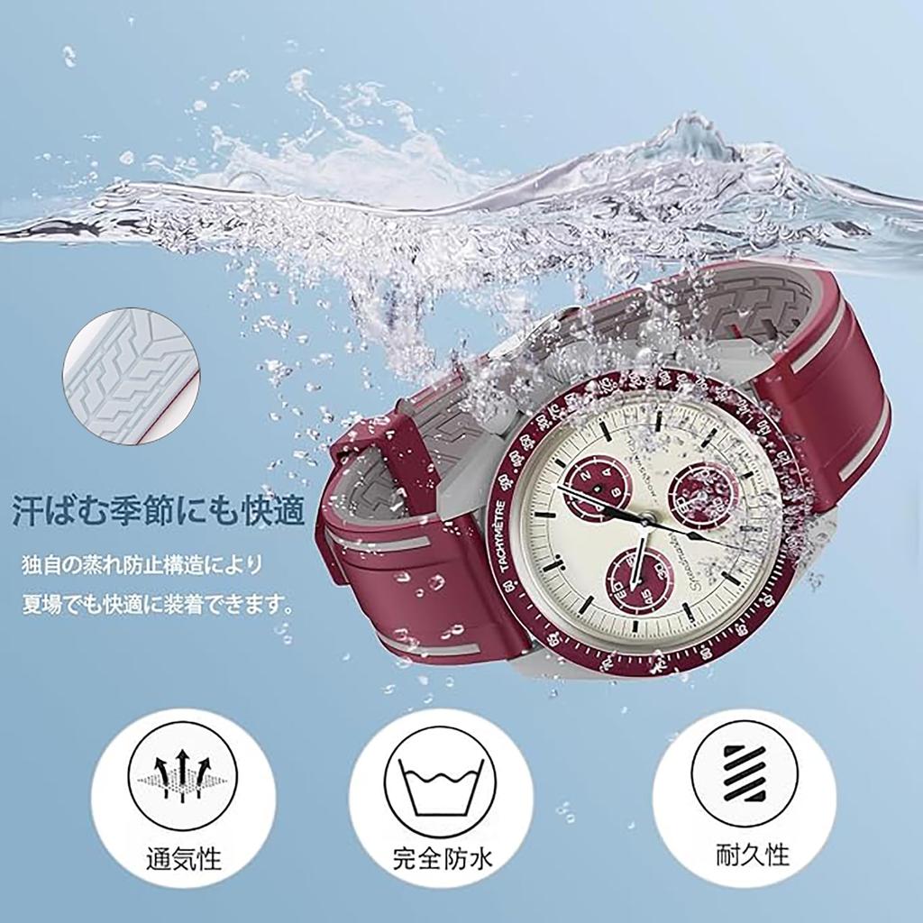 20mm Uhrenarmband für Swatch x OMEGA Speedmaster Silikon-Uhrenarmband für Swatch und Schnellverschluss Ersatzwerkzeug und 3 Federstege enthalten [Ylfcly]