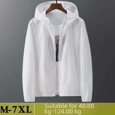 Men's Plus Size Ice Silk UV Protection Jacket - Breathable Summer Coat