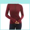 Top casual a collo alto a maniche lunghe da donna, maglione in maglia, T-shirt con bottoni, camicetta, in tessuti di alta qualità per il comfort di tutto il giorno