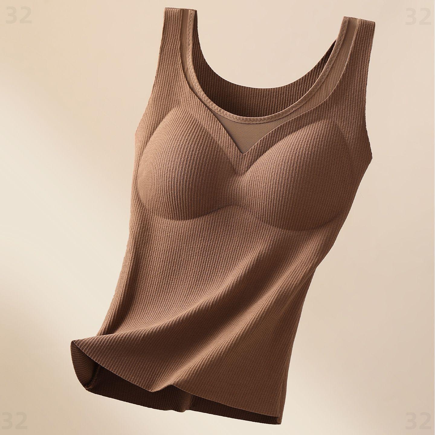 

Lace Graphene Heated Vest with Built-in Pads for Women - Quick Warm in Coffee, Nude, and Black XL [36ABC/38AB] кавовий
