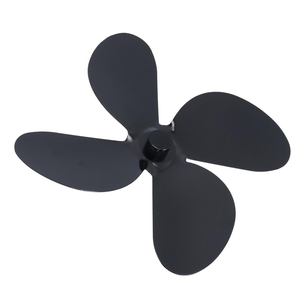 Fan Blade Replacement Fireplace Aluminum Alloy Blade Black Universal Stove Fan Blade4 Blade