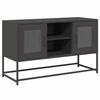 VidaXL Meuble TV noir 100,5x39x60,5 cm acier, support TV, buffet TV, meuble multimédia, banc TV, meuble hifi, centre de 853380