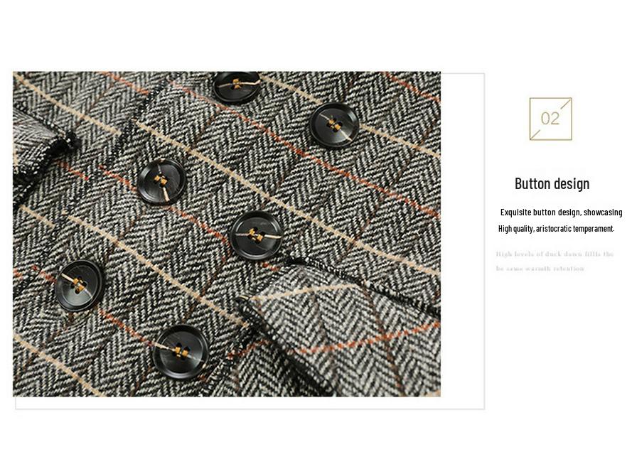 Chlapecký vlněný kabát střední délky - Podzim 2025 Módní flísová podšívka pro malé až střední děti