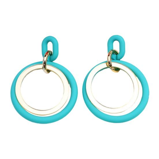 1 пара круглых серег-гвоздиков, полые акриловые обручи, серьги-капли, разноцветные контрастные озеро синий