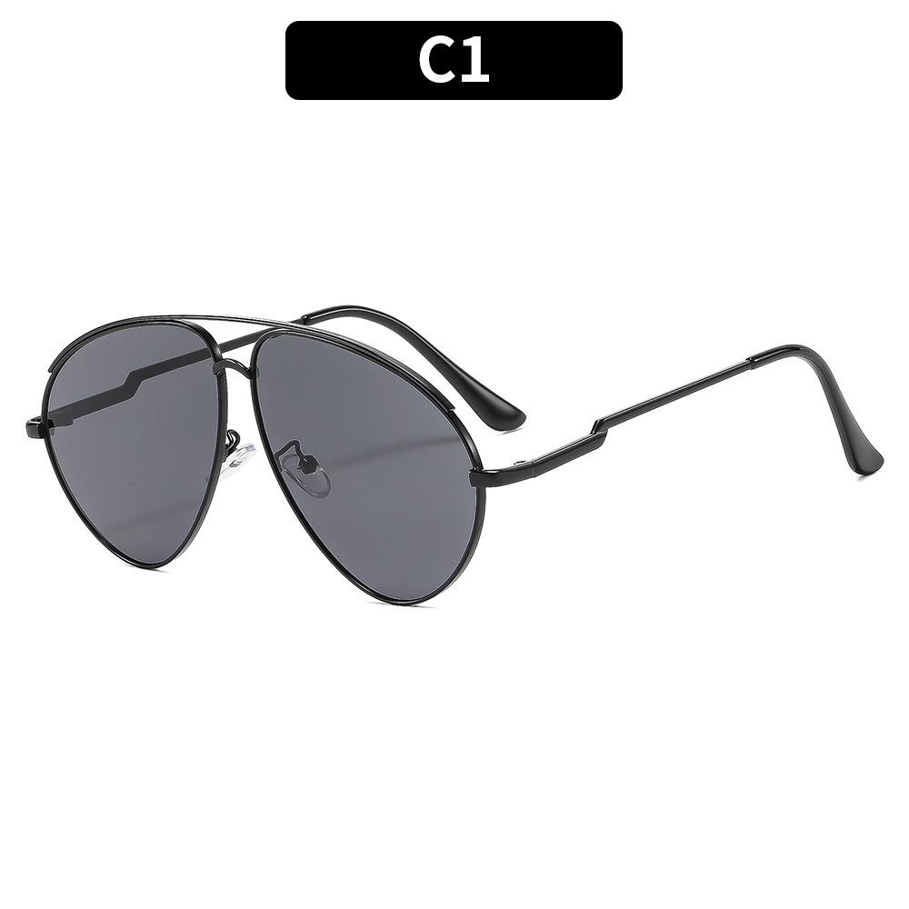 New fashionable old money style sunglasses men's and women's double beam trend handsome toad glasses personalized street shooting cool glasses