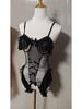 European & American Leopard Lace Hot Uniform Bodysuit with Padded Cups - Seductive & Sexy Lingerie