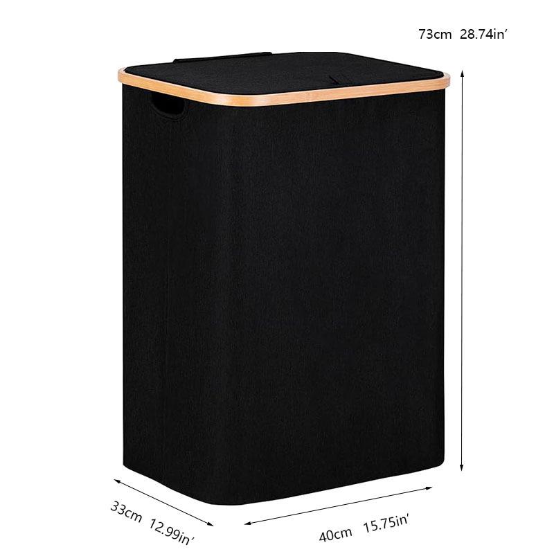 

Bamboo Frame Oxford Cloth Folding Laundry Basket with Inner Bag. 40*33*73 cm - Not for 100 Liters