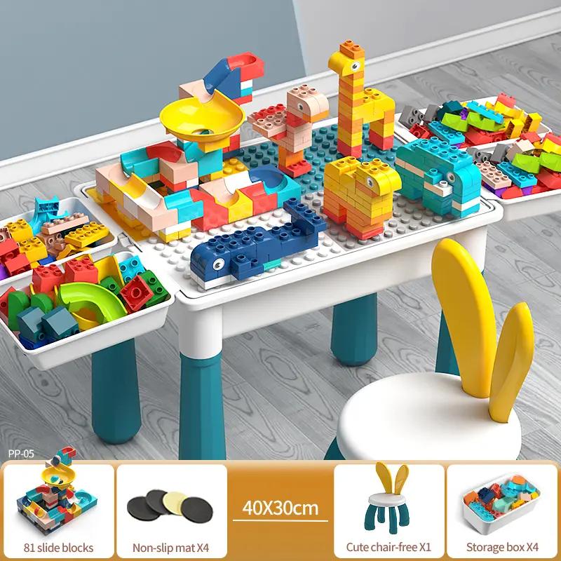 

Многофункциональный детский стол и стул Набор для малышей Пазлы Блоки Сборные игрушки Блоки Детский обеденный стол