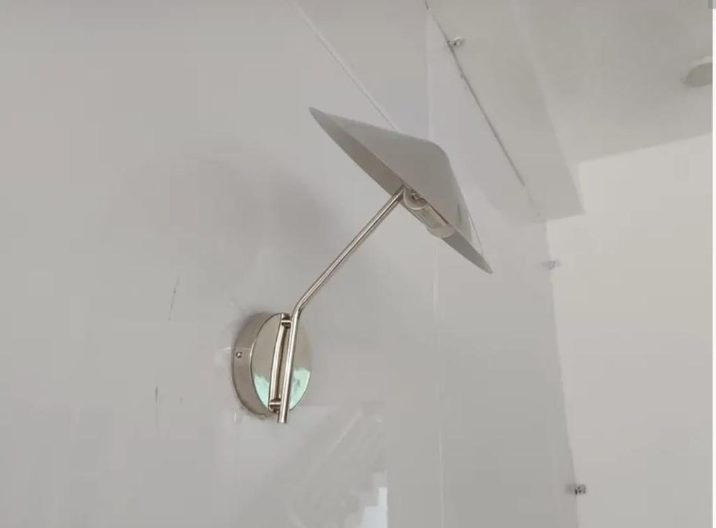 Polished Chrome Wall Light Fixture, Minimalist Vanity or Bedroom Lighting Sconce
