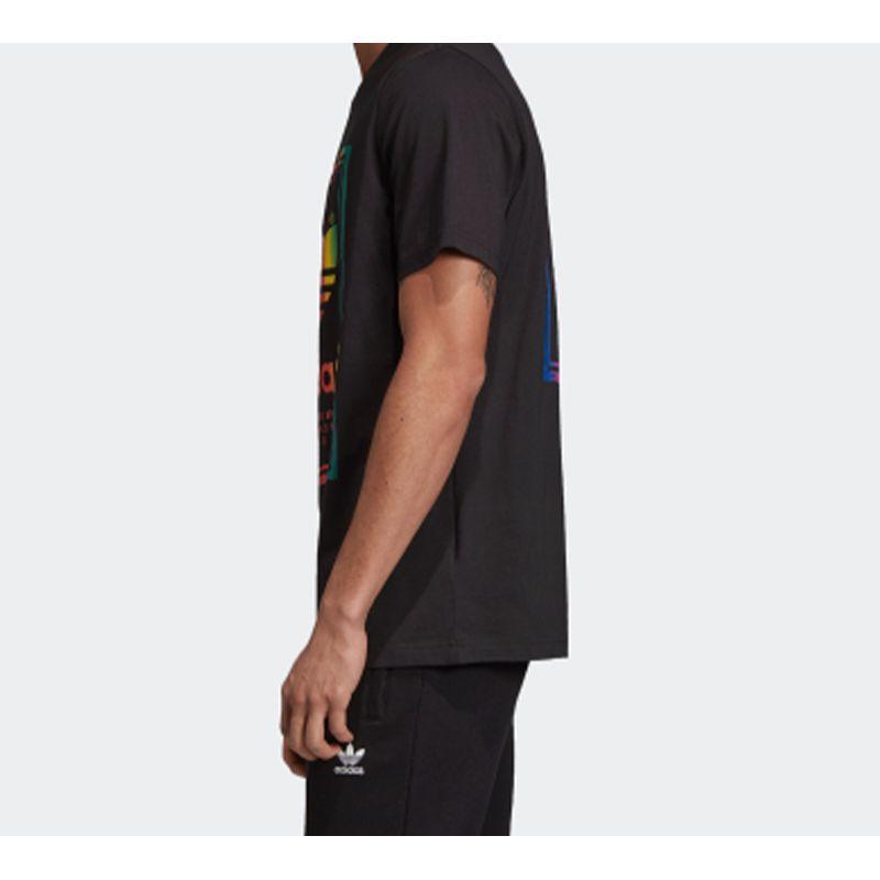 adidas Originals Kleeblatt Vintage T-Shirt mit Farbverlaufslogo Herren Oberteile Schwarz ED6917