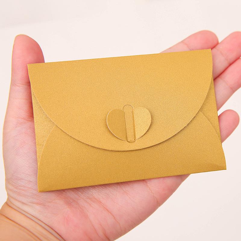 50 Sets: Pearlescent Paper Mini VIP Envelopes with Cards for Valentine's Day & Weddings