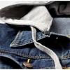Women's Korean Fashion Long Sleeve Jean Jacket Slim Hooded Short Denim Jacket Woman Coat