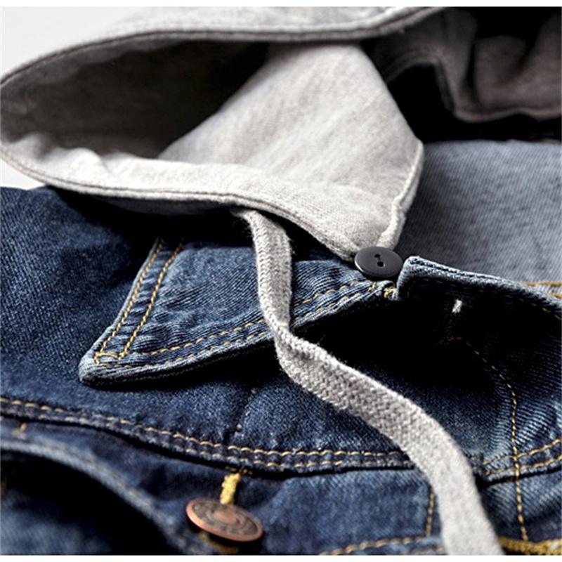 Women's Korean Fashion Long Sleeve Jean Jacket Slim Hooded Short Denim Jacket Woman Coat