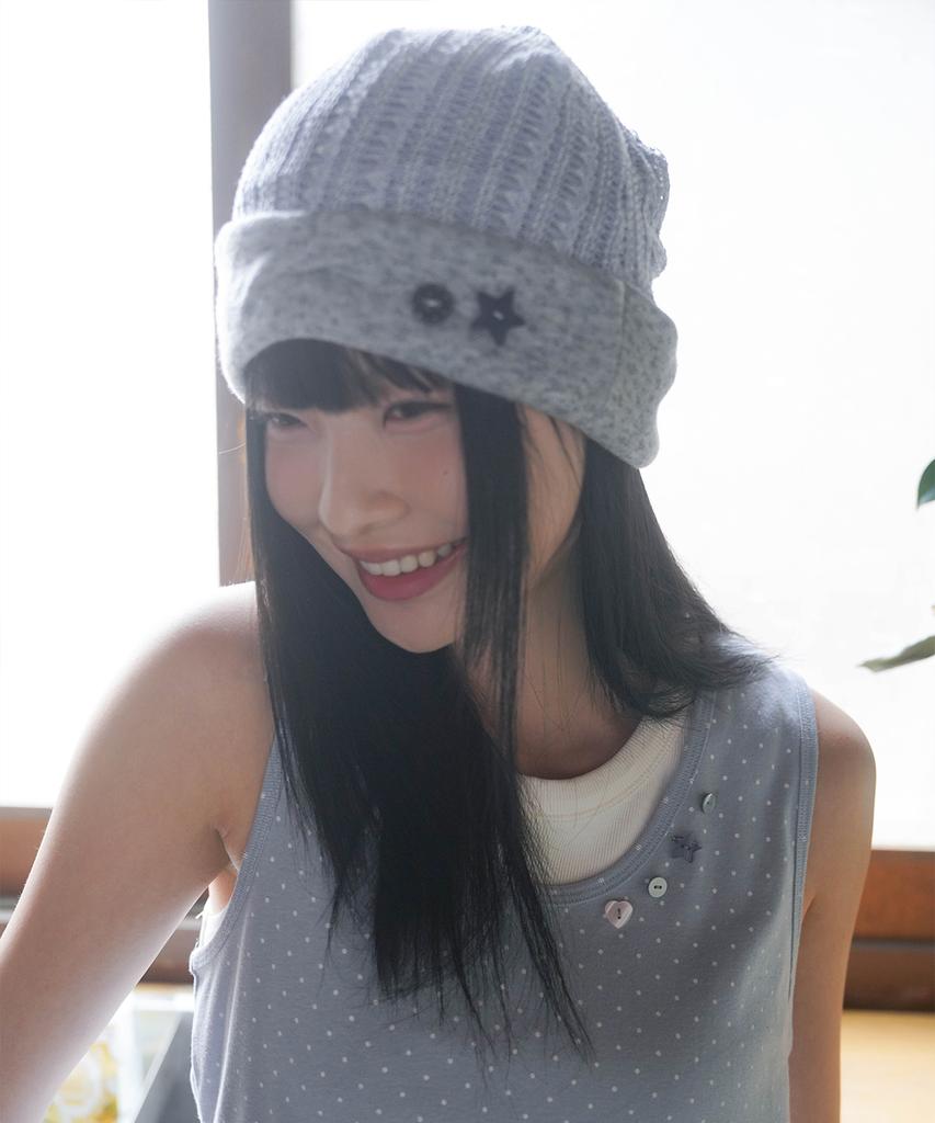 Mimdeowodeulobeu Summary Button Beanie_Baby Blue