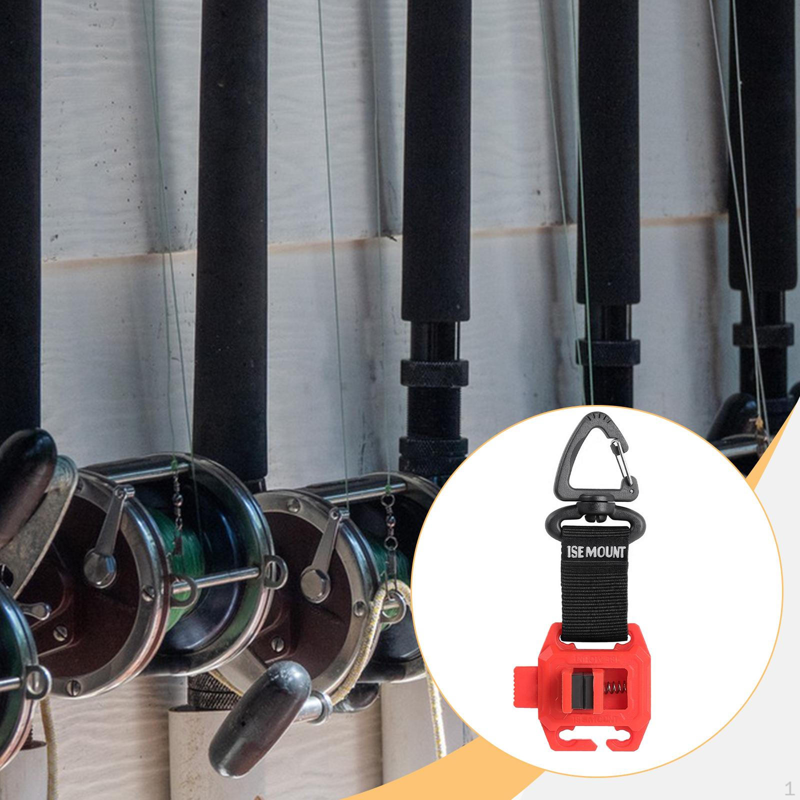 

Fishing Rod Holder with 360° Swivel Hook Pole Fixer Quick Installation for Outdoor Use червоний