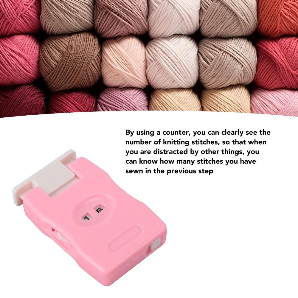 2Pcs Lightweight Design Crochet Row Counter Plastic Manual Counting Tool  For DIY Craft