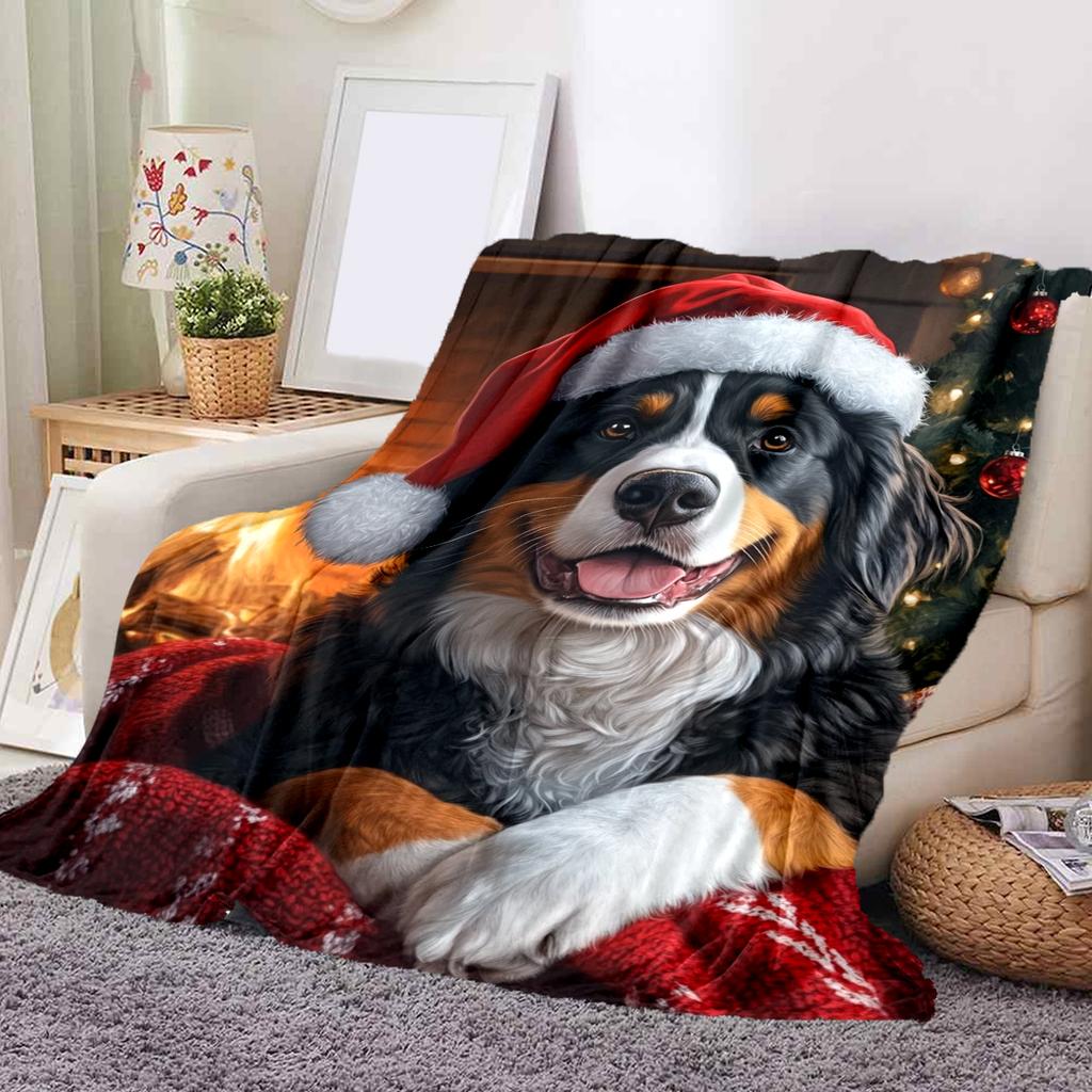 1Pc Cartoon Print Flannel Blanket, High Quality Comfortable for All Seasons, Home Decor, Warmth and Comfort, Perfect for Christmas Birthday Gift