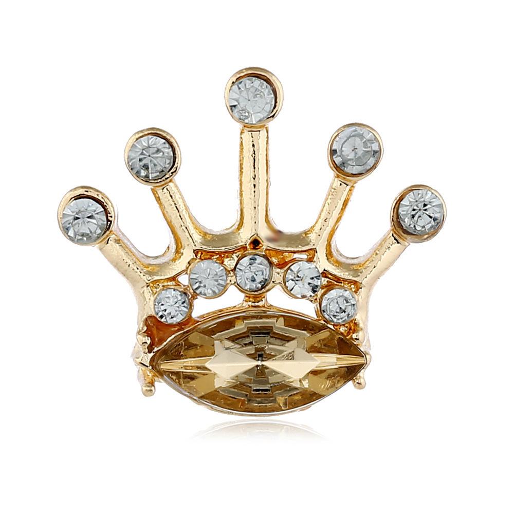 Personalisierte mit Diamanten besetzte Metallbrosche Kragenstift Kollektion, High-End Anti-Licht Blume Schmetterling Krone Brosche