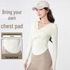 Women's Slimming V-Neck Long Sleeve Yoga Top - Quick-Dry, Breathable Autumn/Winter Fitness Shirt