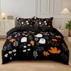 3pcs Halloween Cute Ghost Flower Print Coreless Quilt Set Multi Size Bedrooms Dormitory Soft and Comfortable Machine Washable