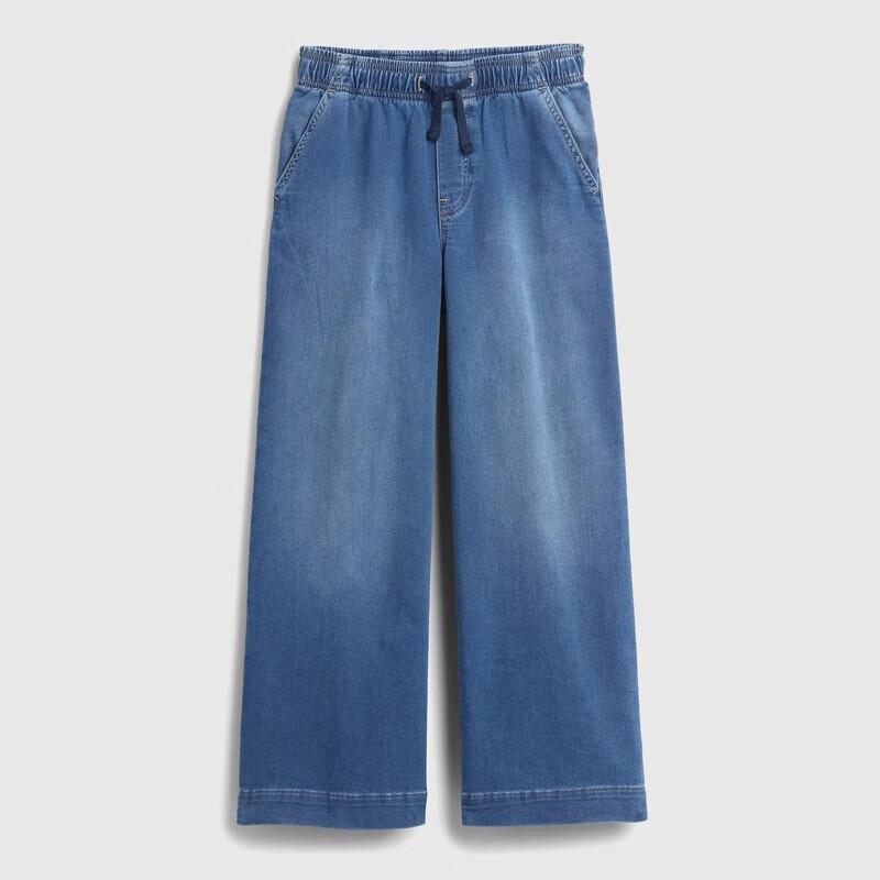 Gap Girls' Loose Wide-Leg Washed Denim Jeans