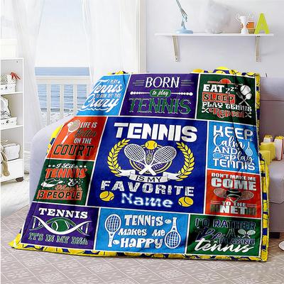 Like Tennis Customize Text Blanket Lightweight Customizable Blanket Durable Comfort Throw For Chair Sofa Office Chair Office Four Seasons Universal