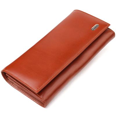 Damengeldbörse mit Münzfach aus echtem Leder CANPELLINI Wallet 21532 Braun