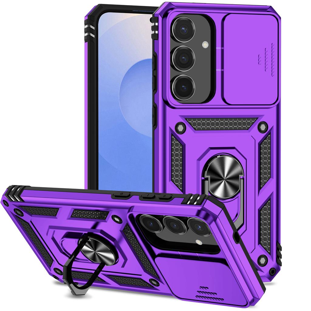 Armor Case For Samsung Galaxy S25 FE S25Edge A17 A07 A56 A26 A36 A16 A06 5G 4G Coque Ring Holder Shockproof Lens Protect Cover