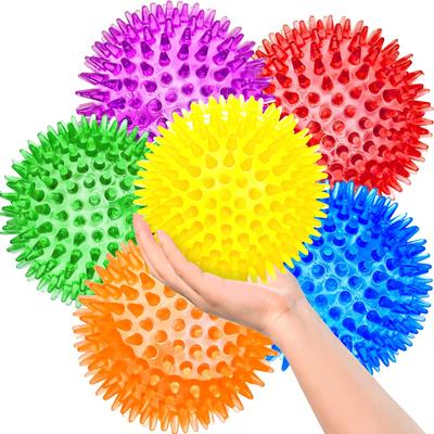 Large Dog Toy Squeaky Dog Durable Dog Aggressive Spiny Dog Balls for Clean Teeth and Puppy Chew Toys for Large Teething Toys 6-Pack 3.5-Inch Balls,