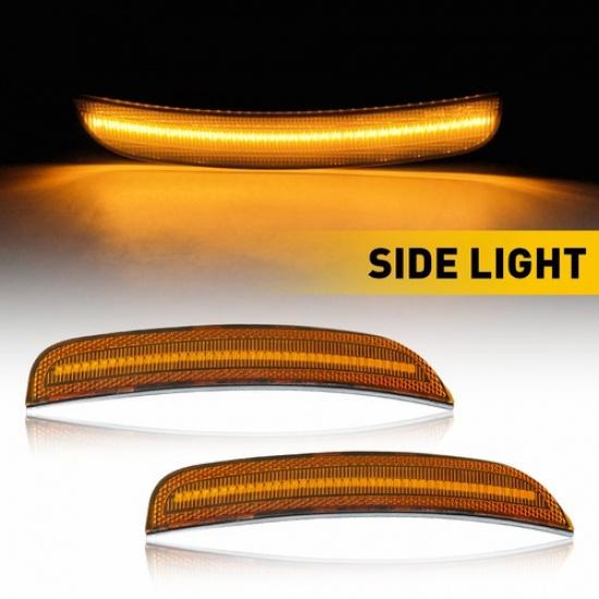 For 2015-up Chrysler 300 300C Front Bumper Side Marker Lamps Lights Amber Lens A