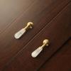 Nordic Style Brass Handle Pink Crystal Drawer Knobs Furniture Hardware  Dresser Drawers