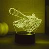 Modern Geometry 3D Tank Night Light USB Powered Touch Control Seven Color Gradient, Suitable for Desktop and Bedroom Decoration