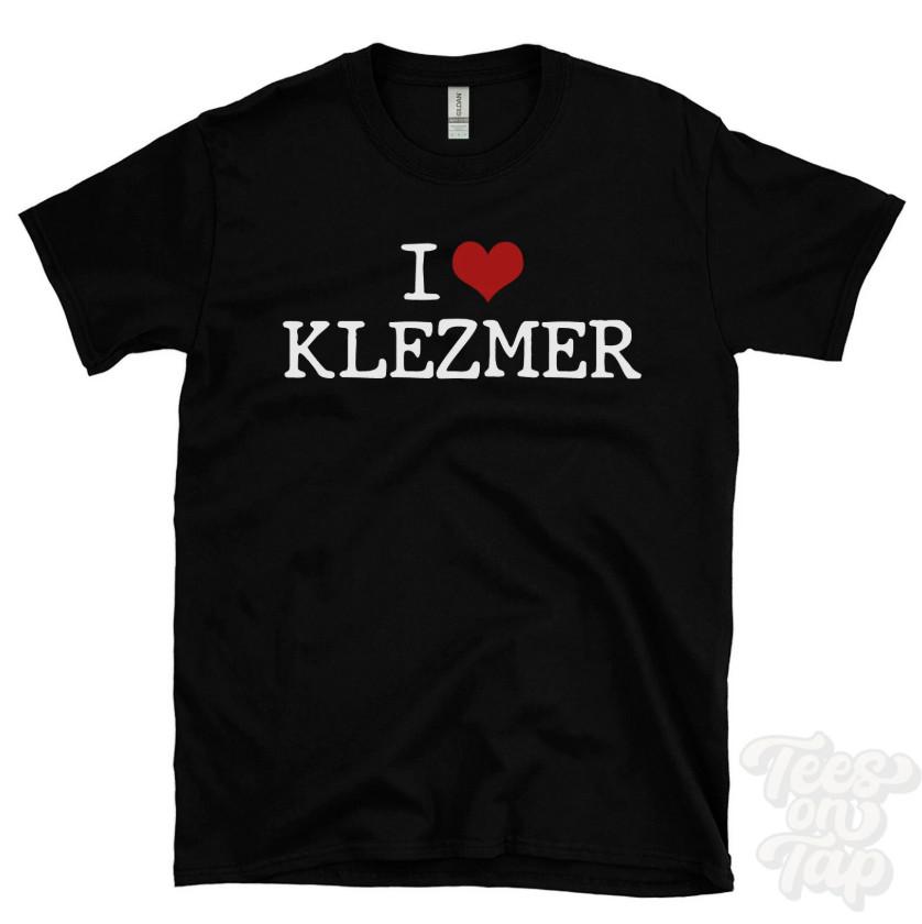 I Love Klezmer Music Funny Heart Graphic Tee Folk World Music Shirt S-3XL XXL