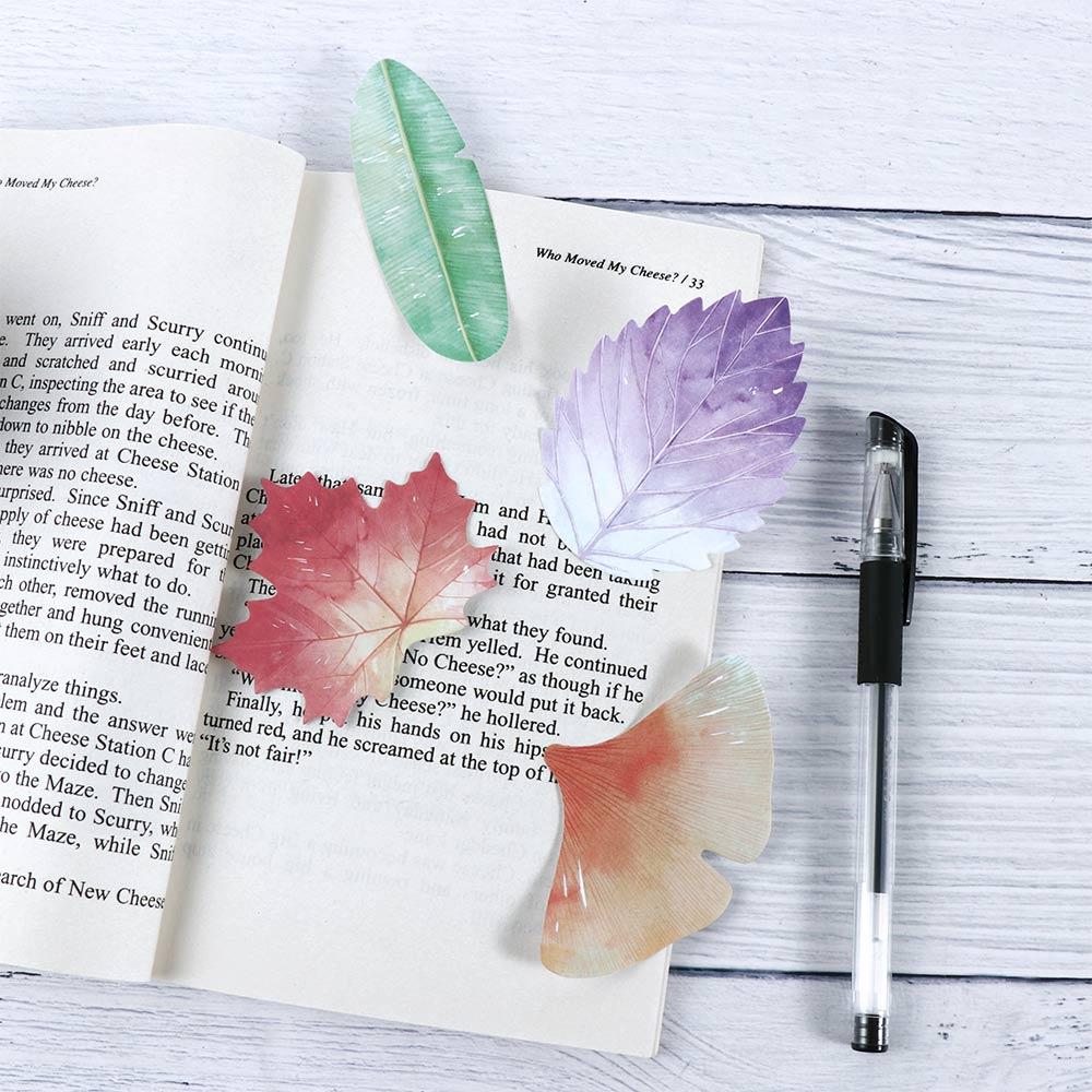 Notes Self-Adhesive School Office Natural Plant Leaf Sticky Note Notebook Bookmark Memo Pad