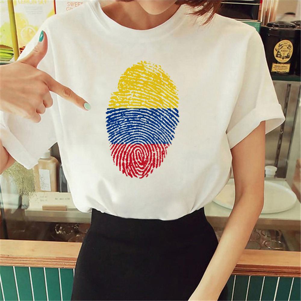 Colombia Tee Women Streetwear T-shirts Girl Anime Graphic Harajuku Clothing