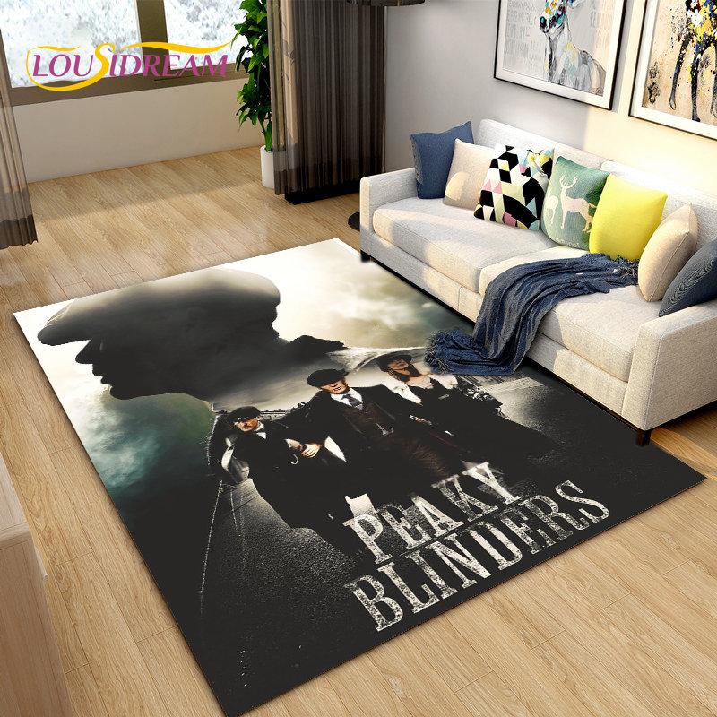 Tappeto Area Grande Peaky Blinders Tommy Shelby, Tappeto per Soggiorno Camera da Letto Divano Zerbino Decorazione, Tappetino Antiscivolo per Cucina