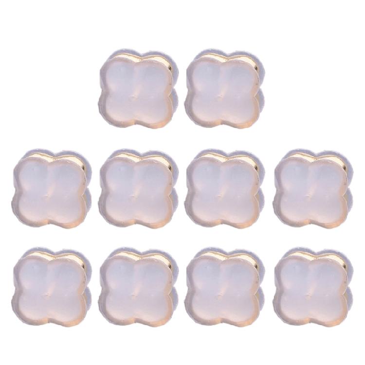 

10Pcs/set Earring Backs Silicone Flat Eartuds Backs for Studs Clear Four-Leaf Grass Shaped Comfort Earring Backs золотий