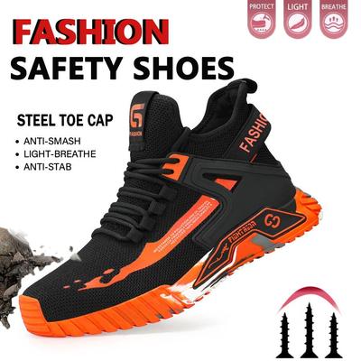 Sicherheitsstiefel mit Stahlkappe für Herren und Damen, atmungsaktiv, leicht, Arbeitsstiefel für Herren, Sicherheitsschuhe, unzerstörbar, Stiefel für Herren