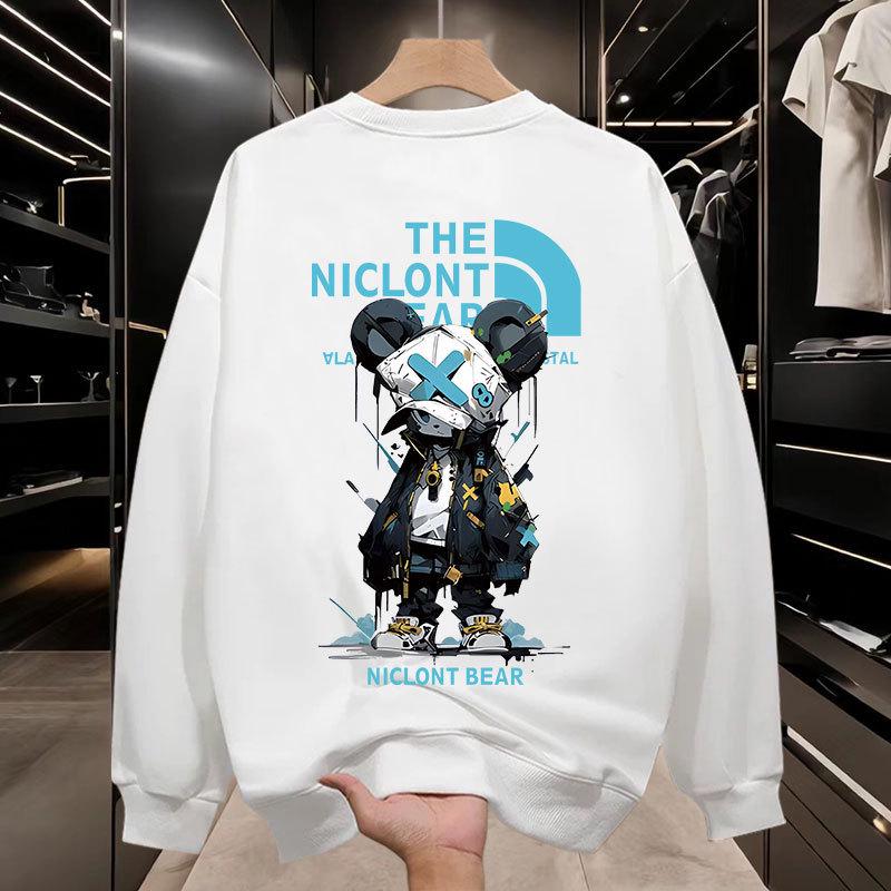 Trendy Heavyweight Men s Pullover Hoodie - Autumn/Winter, Loose Round Neck, Plus Velvet, Thick Printed Scoundrel Jacket 2XL (85-95 kg)