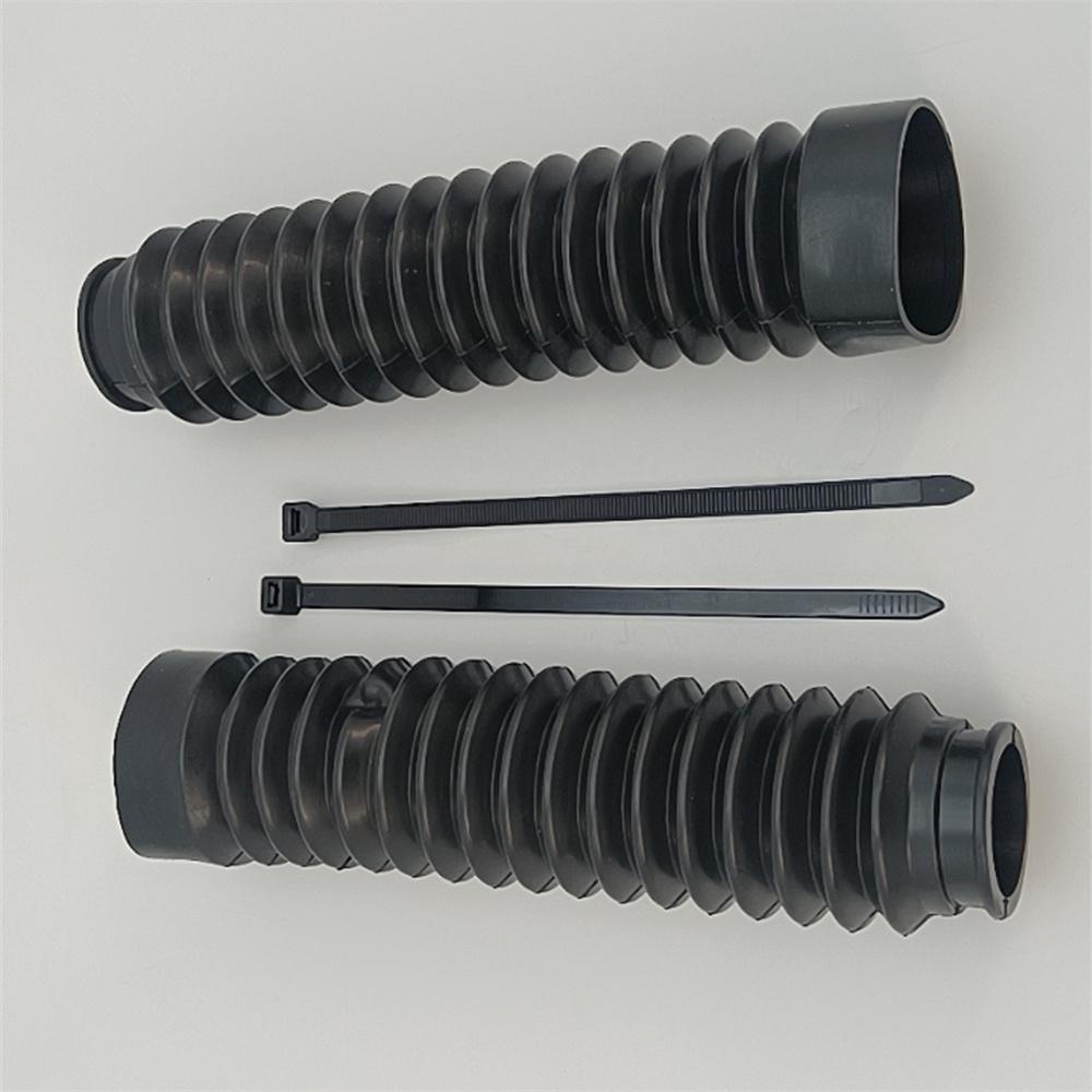 55mm 15 Knots Front Fork Cover Absorber Shock Protector Black 2PCS