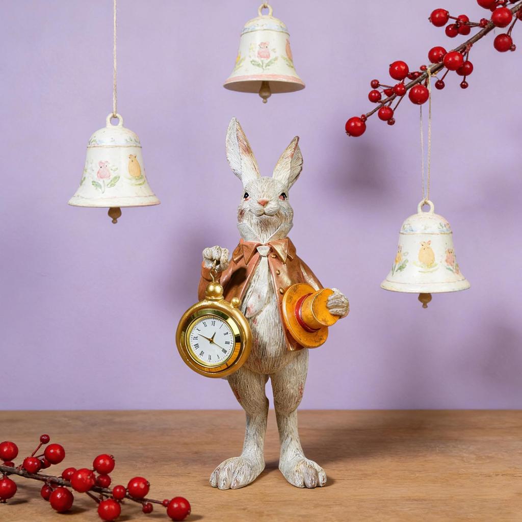 Easter Resin Rabbit Statue Cartoon Bunny Decoration Sculpture Yard Party Home Easter Ornament Statuette Decoration