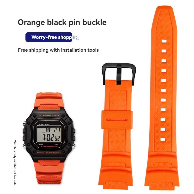 W218H Resin Silicone Band for Casio AE-1200 AE-1100 SGW-300 SGW-400 MRW200 Watch, Replacement Strap Sport Wristband