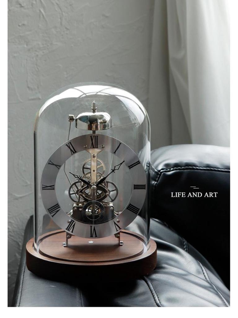 Black Walnut Solid Wood Alarm Clock with Night Light: Pure Time Mechanical Movement