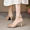 Fashion 2025 Women's One-piece Sandals, Spring and Summer New  High Heels, Slim Heels, Versatile and Sexy Women's Shoes
