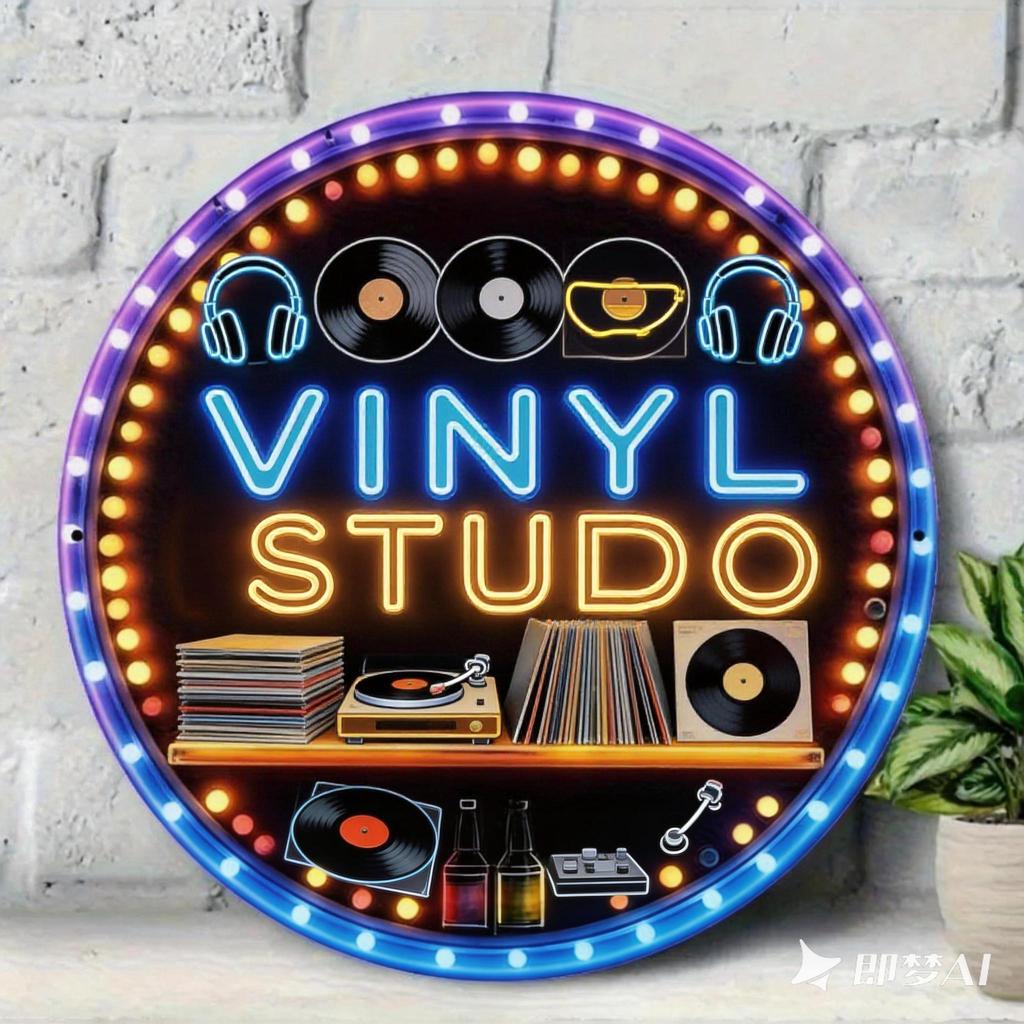 RetroStyle Neon Light Bar Metal Sign  Colorful Beverage Bottle Design  Round Aluminum Plaque  Perfect for Beach Villa