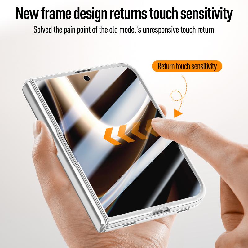 Für Magsafe iPhone Duo Hülle Galvanisiert Transparent Magnetisch Kabelloses Laden Scharnier Mit Gehärteter Folie Objektivhalter Abdeckung