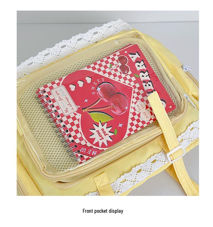 Japanese Style Transparent Anime Badge Tote - Cute Shoulder Crossbody Bag for Women & Students