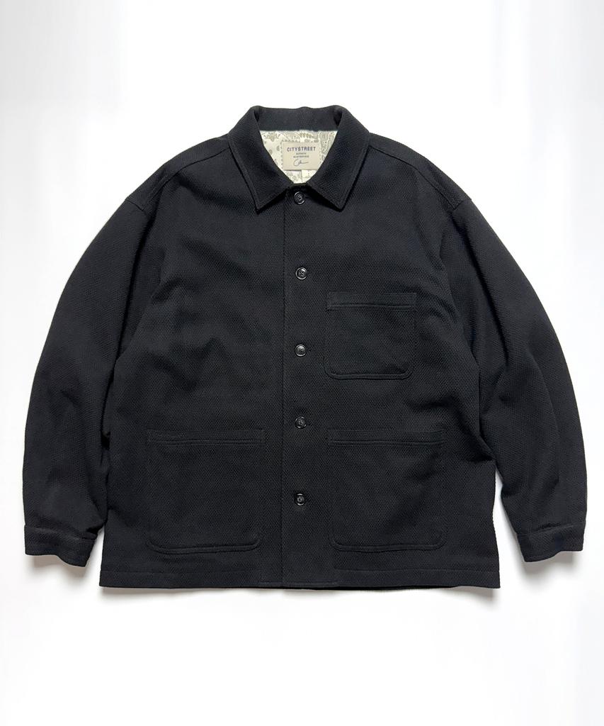 City Street Sashiko French Work Jacket - Black